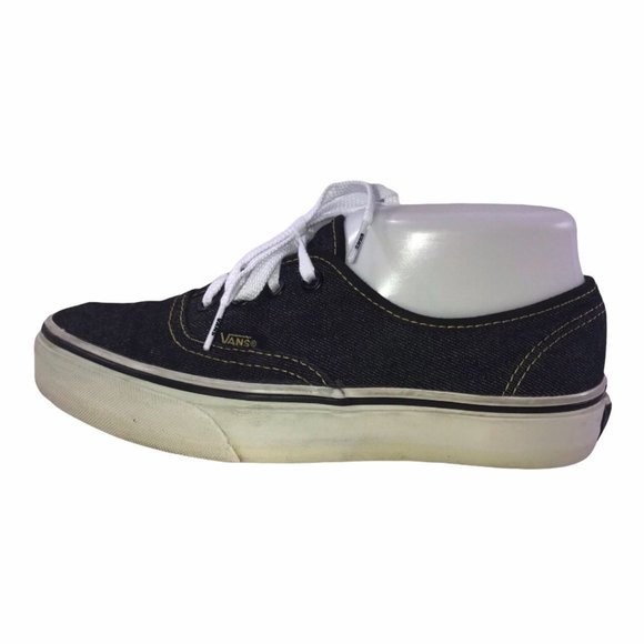 Vans Off the Wall Black Denim Retro Fashion Sneakers Shoes Men’s 5 Women’s 6.5 - Picture 4 of 8